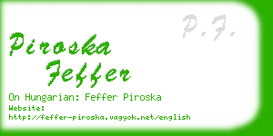 piroska feffer business card